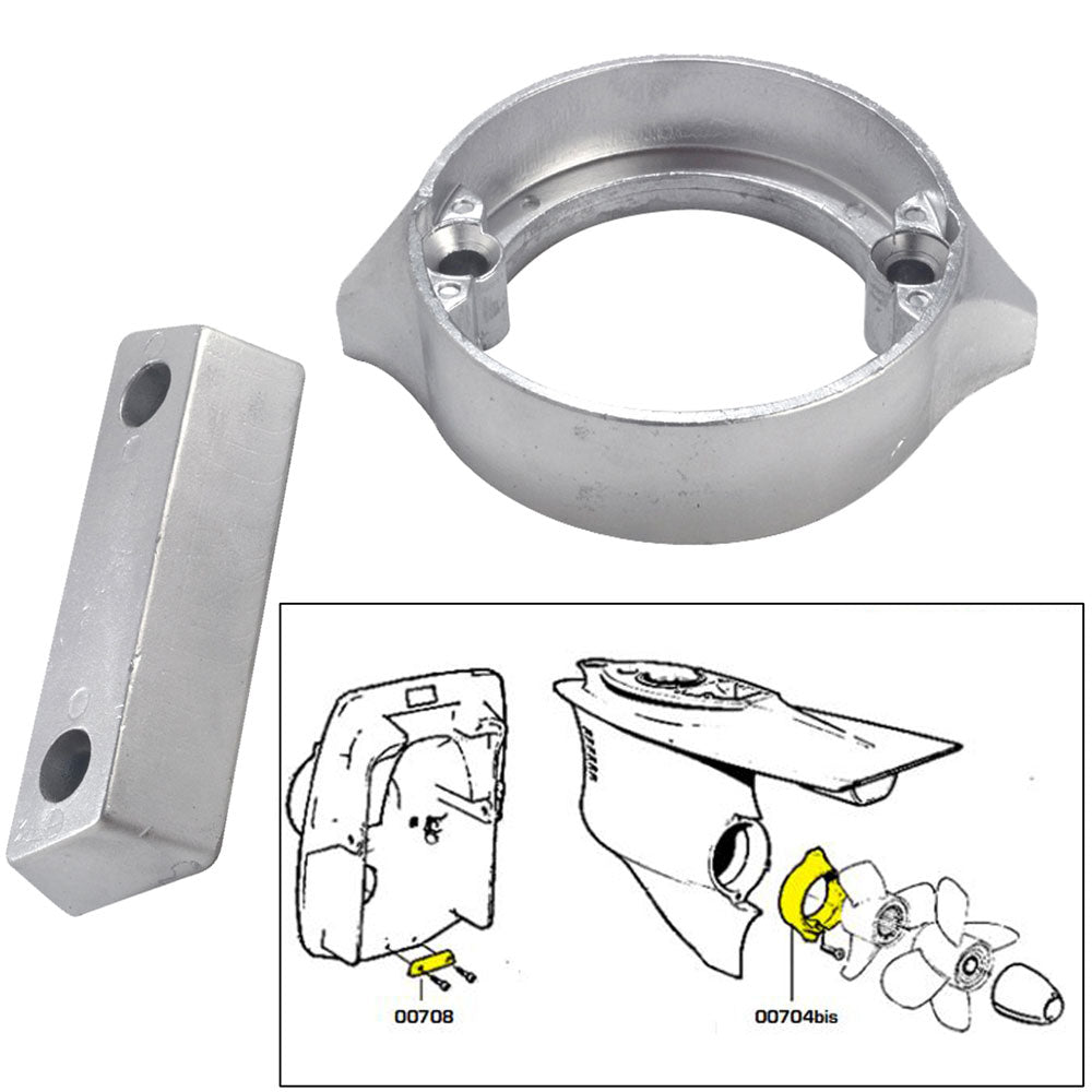 Tecnoseal 20706 Tecnoseal Anode Kit w/Hardware - Volvo Duo-Prop 290 - Zinc
