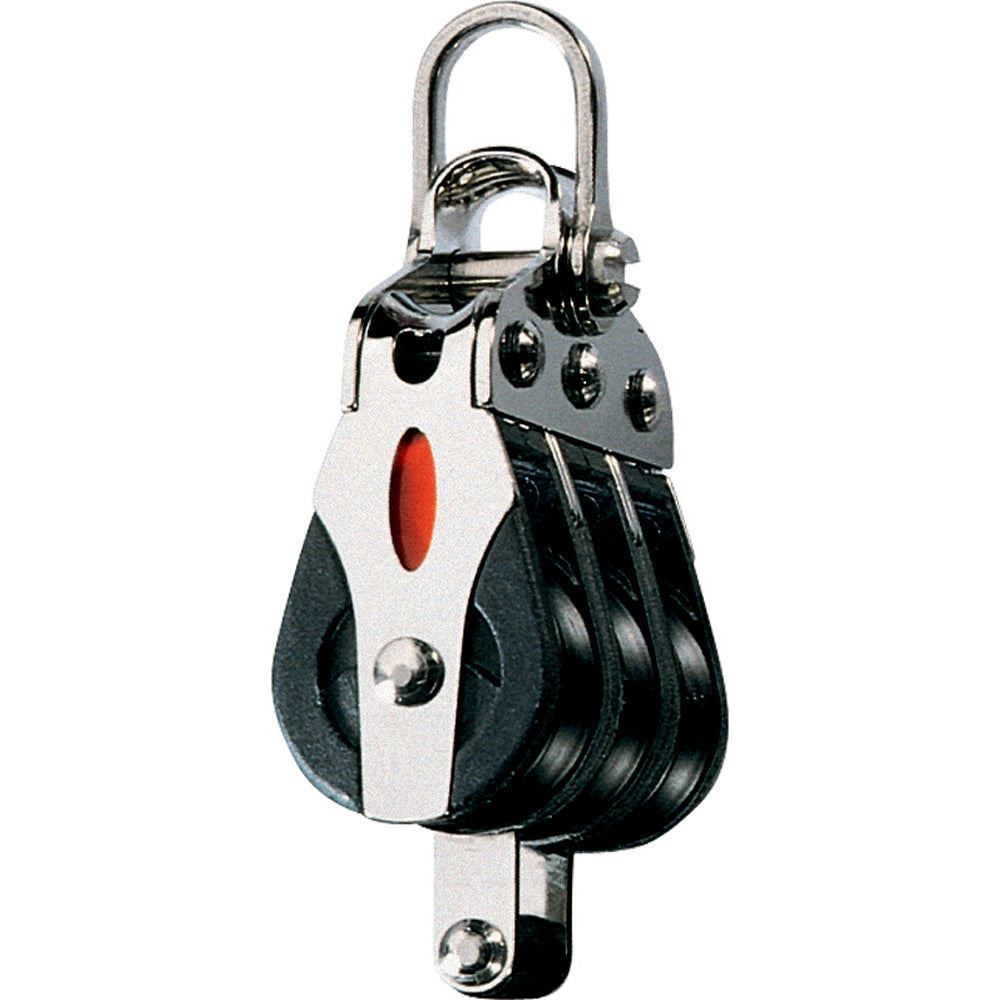 Ronstan RF20312 Ronstan Series 20 Ball Bearing Block - Triple - Becket - 2-Axis Shackle Head