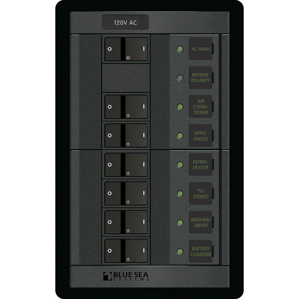 Blue Sea Systems 1202 Blue Sea 1202 120V AC Main + 6 Positions - Vertical