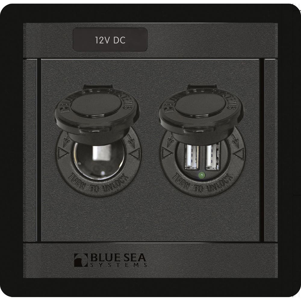 Blue Sea Systems 1478 Blue Sea 1478 360 Panel - 12V DC Socket & Dual USB Charger