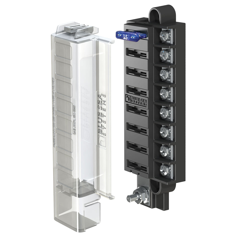 Blue Sea Systems 5046 Blue Sea 5046 ST Blade Compact Fuse Blocks - 8 Circuits w/Cover