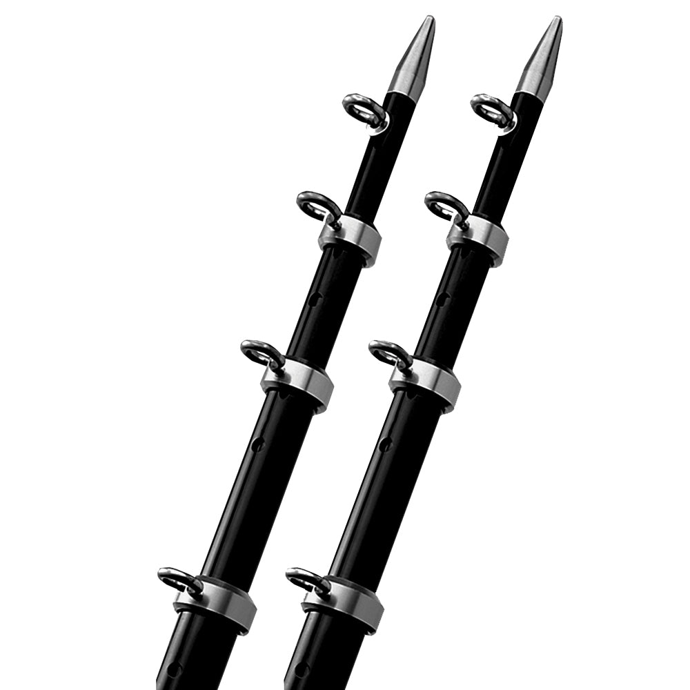 TACO Marine OT-0442BKA15 TACO 15' Black/Silver Outrigger Poles - 1-1/8" Diameter