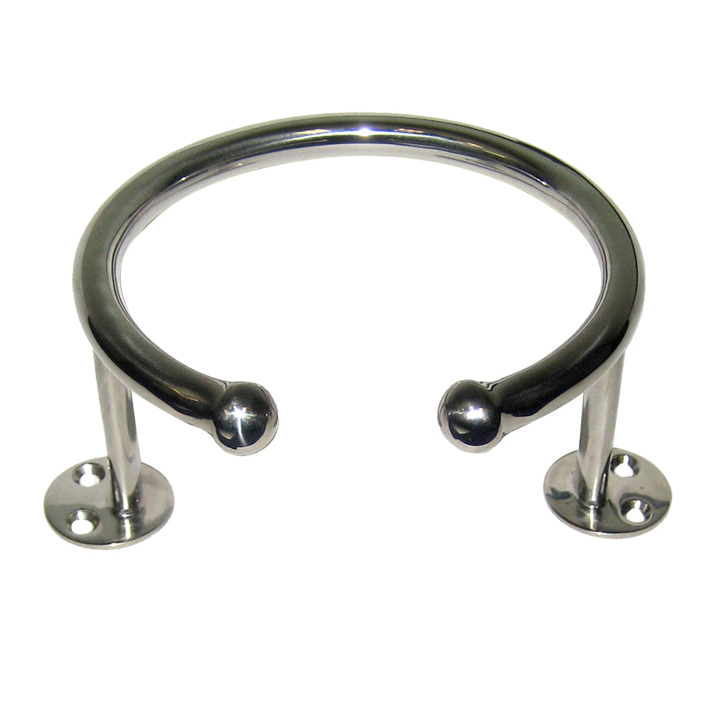Whitecap S-3516 Whitecap Top Mount Ring SS Cup Holder - 1-Drink - Base Mount