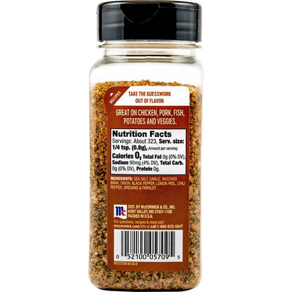 McCormick McCormick All Purpose Seasoning, Garlic Onion Black Pepper & Sea Salt, 9.12 oz