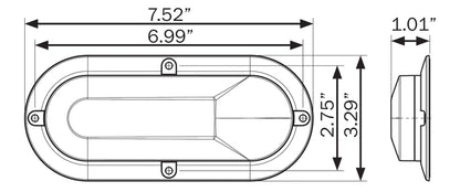 OPTRONICS STL1211RCFHPGP Optronics STL1211RCFHPGP 6' LED STT/BU;GLO;CLEAR;SURFMT;FPL3