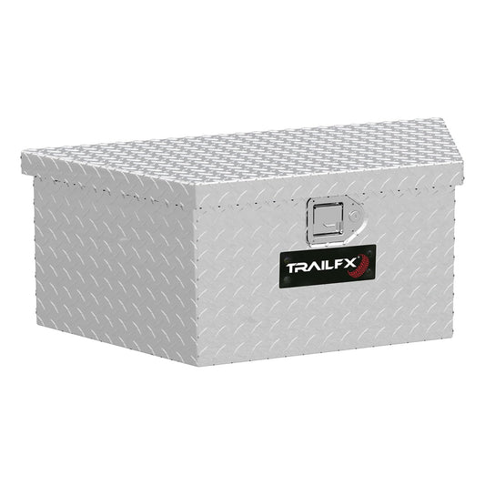 TRAILFX 201191 TrailFX Trailer Tongue Tool Box Single Lid with Struts Polished 16-Gauge Diamond Tread Aluminum 2.9 Cubic Feet 34" Length x 16" Width 13" Height Bright Finish TrailFX 201191