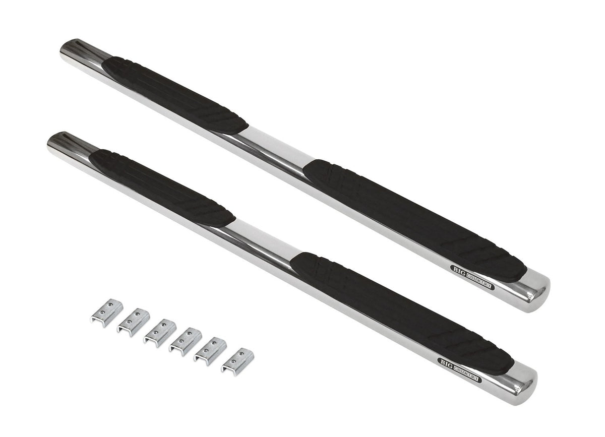 GO RHINO 684404587PS Go Rhino 4" OE Xtreme Sidesteps & Brackets | Stainless Steel, Polished | 684404587PS | Fits 2007-2014 Chevrolet Silverado & GMC Sierra 1500, 2500HD, 3500HD Crew Cab (See Description)