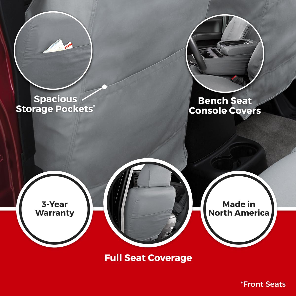 Covercraft SS2544WFBK Custom Front Row Seat Protectors by Covercraft: Endura Waterproof Polyester SeatSaver
