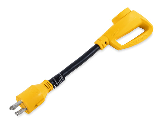 CAMCO 55382 Camco Power Grip Heavy Duty 12" 30 Amp Locking 4-Prong Male / 30Amp Standard Female Generator Adapter, Yellow (55382)