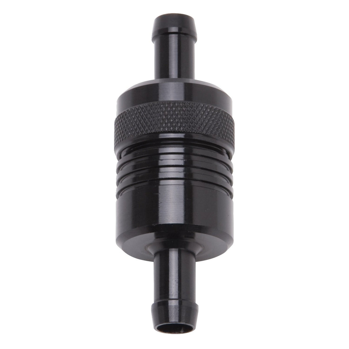EDELBROCK 8157 Edelbrock 8157 Street Fuel Filter 1 1/8 in. Dia. 3/8 in. Inlet/Outlet 3 in. Length Black Aluminum Street Fuel Filter