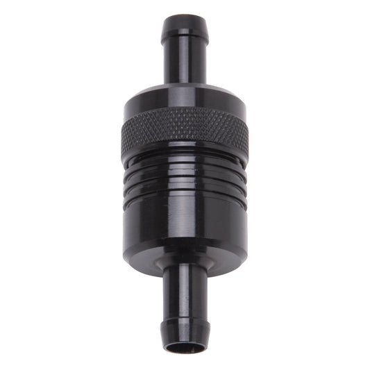EDELBROCK 8157 Edelbrock 8157 Street Fuel Filter 1 1/8 in. Dia. 3/8 in. Inlet/Outlet 3 in. Length Black Aluminum Street Fuel Filter