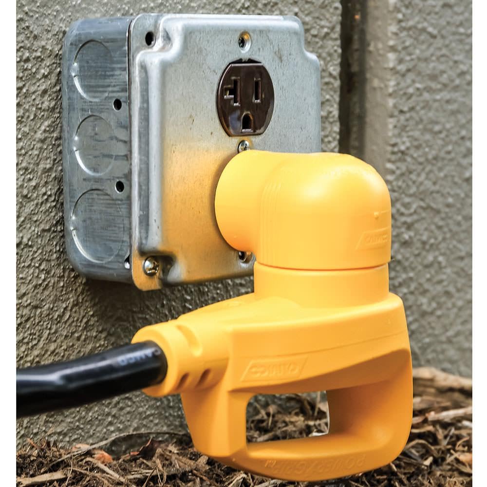 CAMCO 55325 Camco 55325 15 AMP Male / 30 AMP Female 90 Degree Electrical Adapter, Yellow