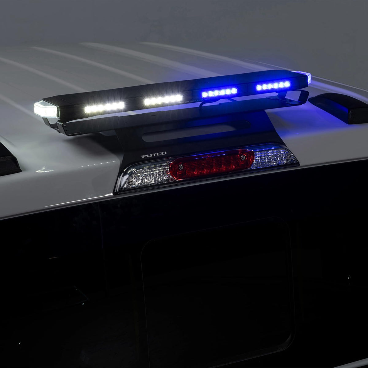Putco 950224 Putco 24In Universal 24In Tri Color Hornet Light (Amber/Blue/White) - LED Stealth Rooftop Strobe Bar