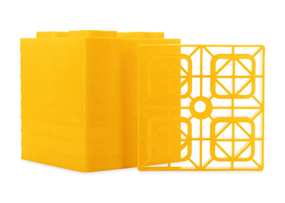 CAMCO 44505 Camco Heavy Duty Leveling Blocks | Ideal for Leveling Single Wheels, Double Wheels, Hydraulic Jacks, Tongue Jacks, and More | Yellow | 10-Pack (44505)
