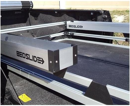 BedSlide Bedbin Side Kix Truck Bed Organizer, Storage Bin Attachments, 2 Boxes for Additional 7x44 Inches of Space on Each Side, Silver
