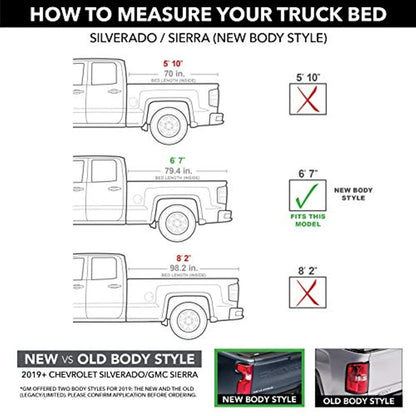 RealTruck UC1188L-41 RealTruck UnderCover Elite LX One-Piece Truck Bed Tonneau Cover – UC1188L-41 – Fits 2019 - 2023 Chevy Silverado 1500 41(GBA)(WA8555) - Black 6' 7" Bed (79.4")