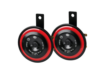 Hella 012588291 DISC HORN BOX BLACK & RED DISC HIGHTONE 98MM