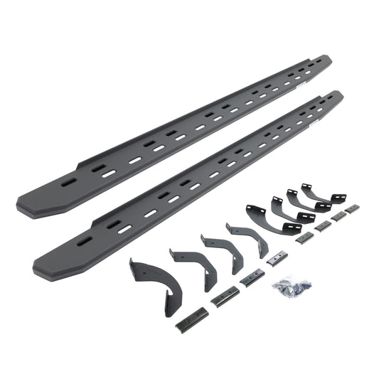 GO RHINO 69643580SPC Go Rhino RB30 Slim Running Boards & Brackets | Galvanized Steel, Textured Black | 69643580SPC | Fits 2022-2024 Toyota Tundra Double Cab Pickup
