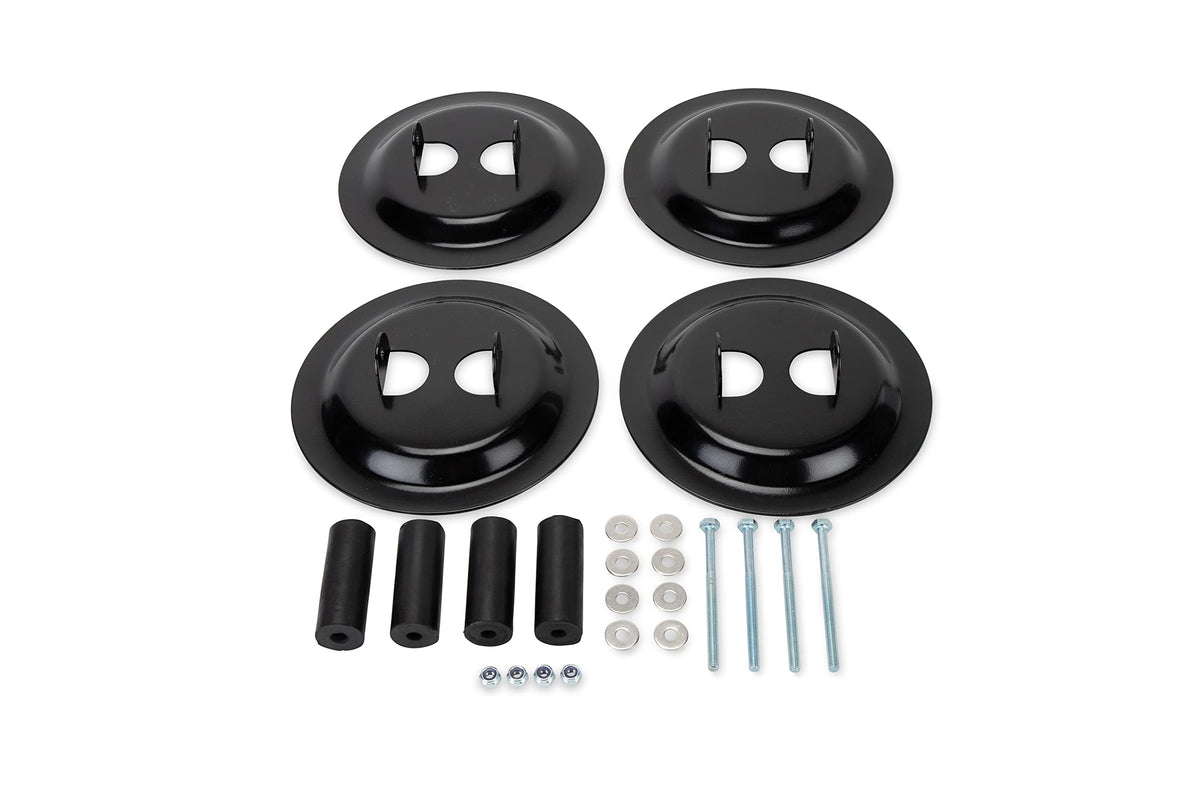CAMCO 57883 Camco Heavy-Duty RV Stabilizing Jack Base Pads - Provides Greater Jack Stability - Made of Black Powder-Coated Durable Steel - 4-Pack (57883)