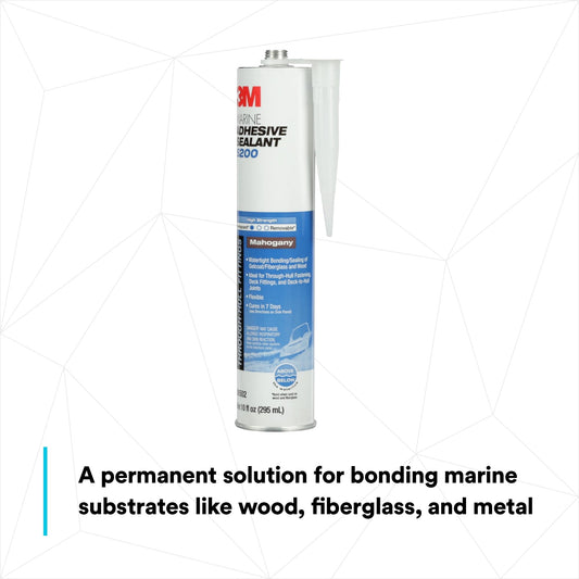 3M 06502 3M Marine Adhesive Sealant 5200, Mahogany, 295 mL Cartridge with Nozzle