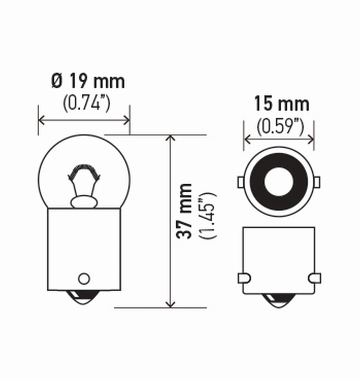 Hella 5637TB Bulb 5637 24V 10W Ba15S B6 (2), Multi
