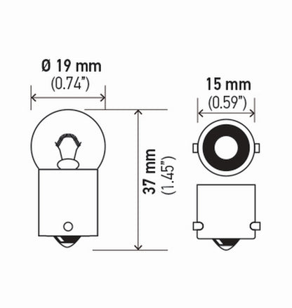 Hella 5637TB Bulb 5637 24V 10W Ba15S B6 (2), Multi