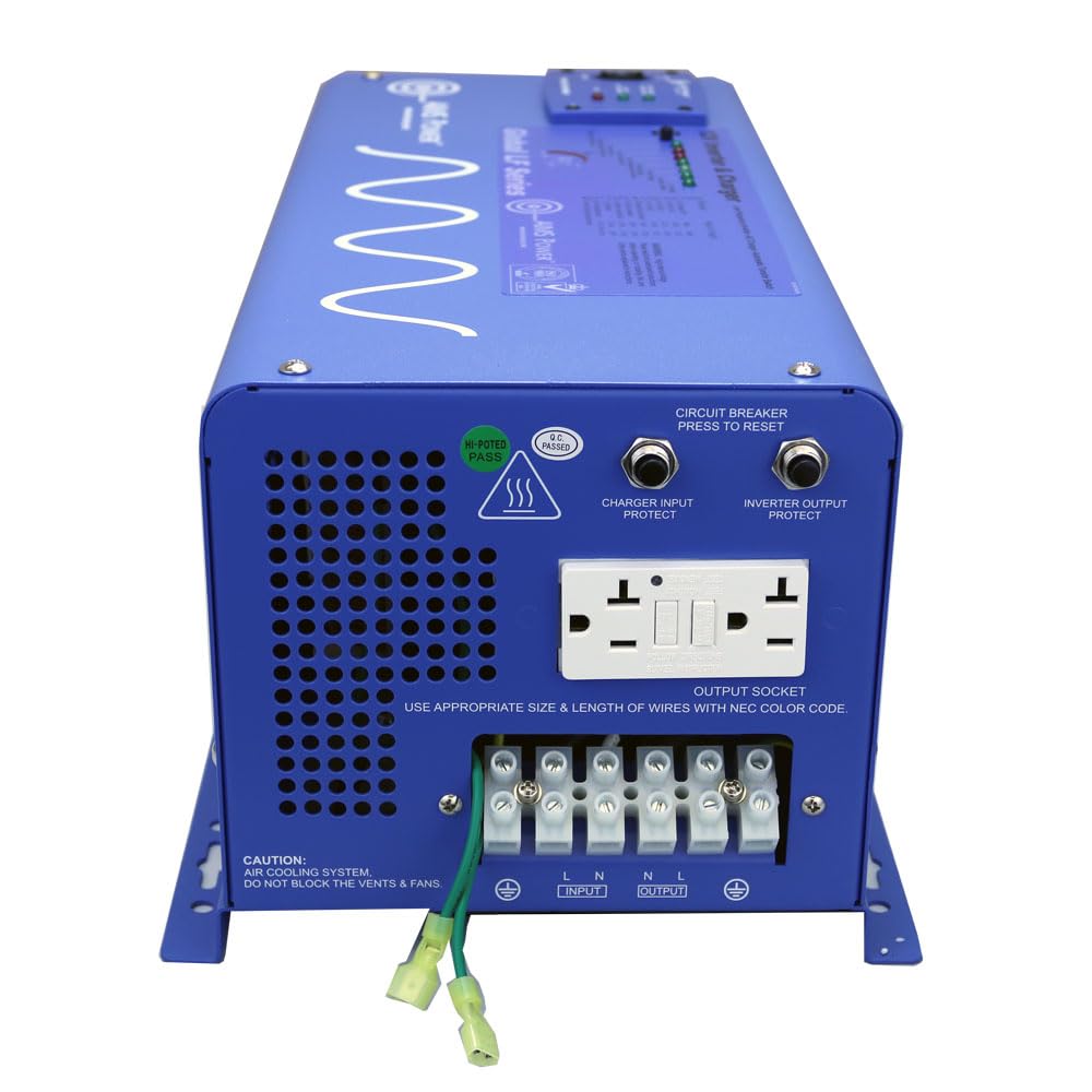 AIMS POWER PICOGLF30W12V120VR AIMS 3000W 12V Pure Sine Inverter Charger w/Transfer Switch 120V Backup