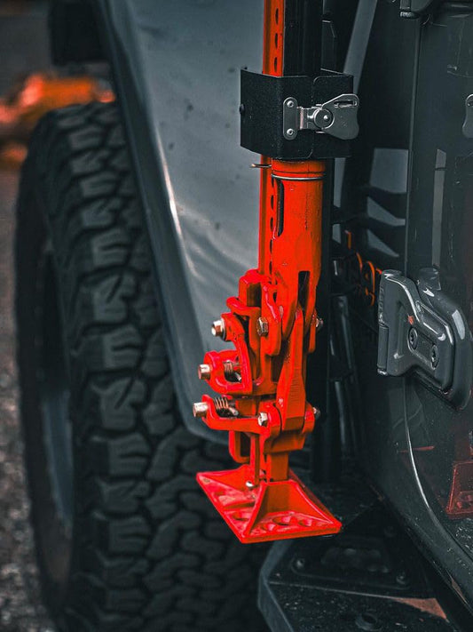 GO RHINO 701011T Go Rhino Exterior Jack Mount | Mild Steel, Textured Black | 701011T | Fits 2018-2024 Jeep Wrangler JL, JLU and Gladiator JT, 2-Door or 4-Door (Excluded Mohave Edition)