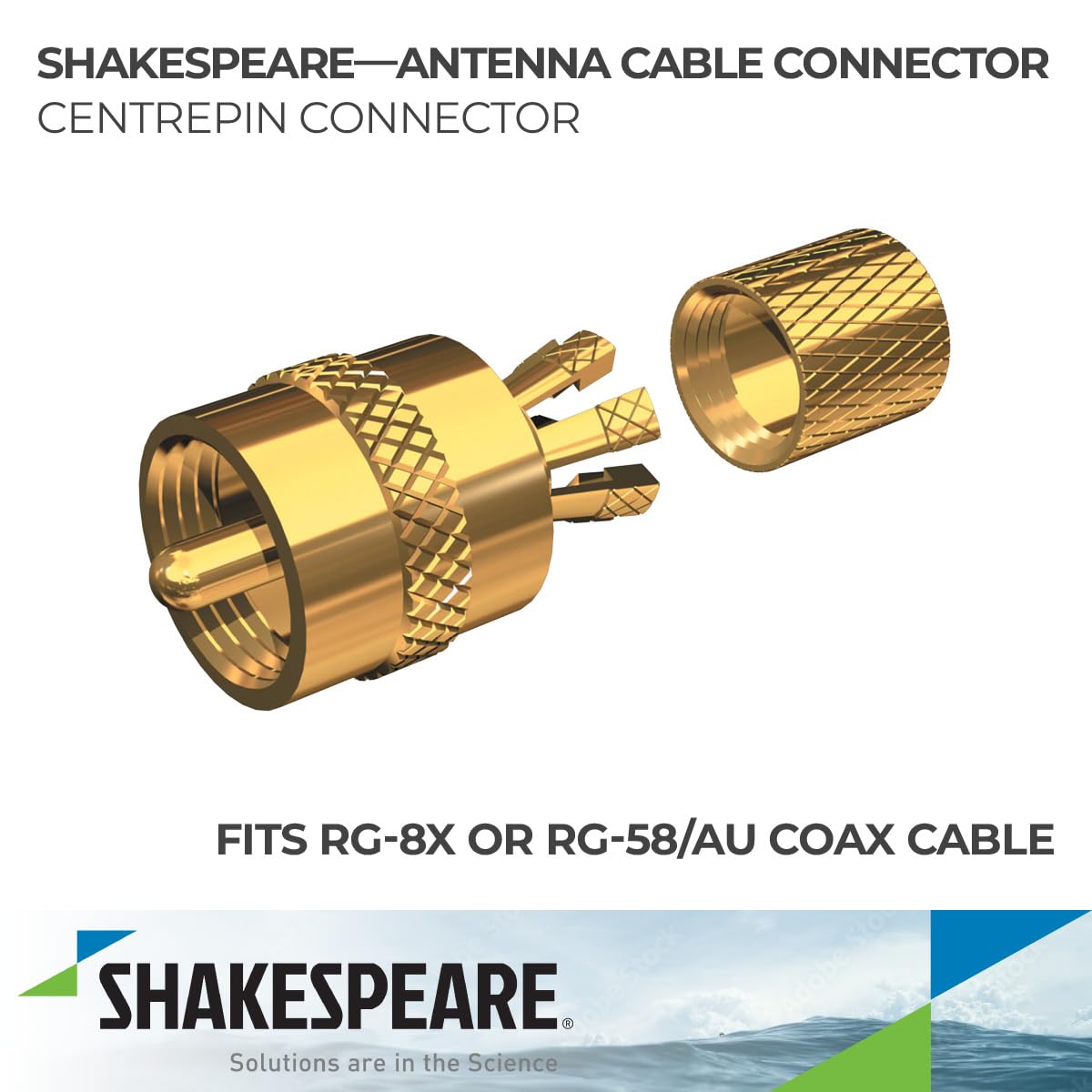 SHAKESPEARE PL-259-CP-G Shakespeare 3003.4061 PL-259-CP-G Marine Center Pin Connector,Gold