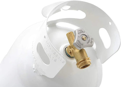 FLAME KING YSN10LB Flame King 10LB Steel Propane Tank Cylinder with Type 1 Overflow Protection Device Valve, Great for Camping, Fire Pits, Heaters, Grills, Overlanding, White
