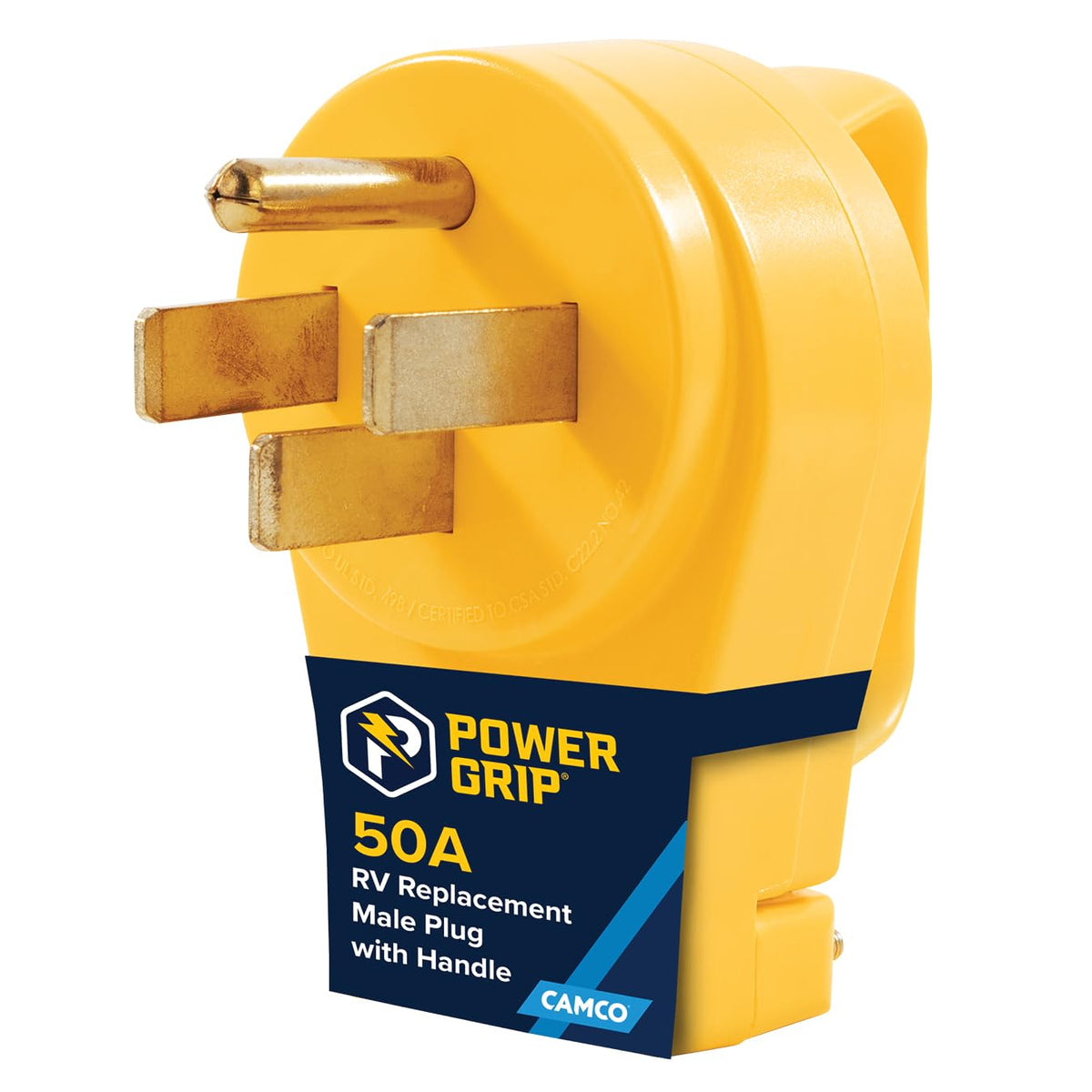 CAMCO 55255 Camco Power Grip 50 Amp RV Power Cord Replacement Plug - Easy to Install
