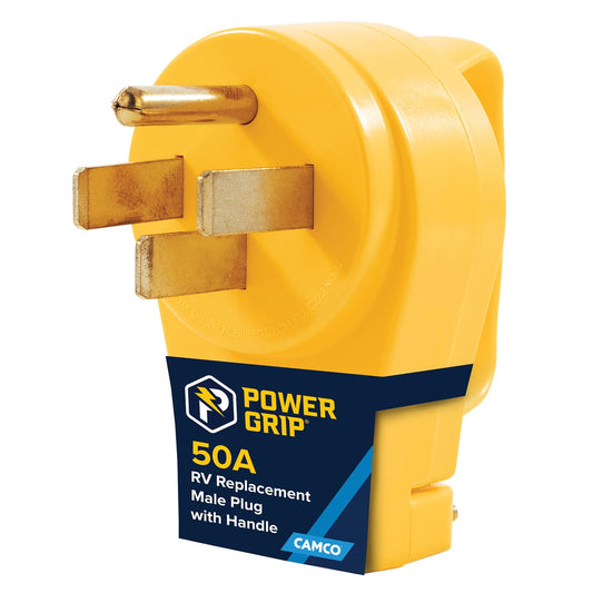CAMCO 55255 Camco Power Grip 50 Amp RV Power Cord Replacement Plug - Easy to Install