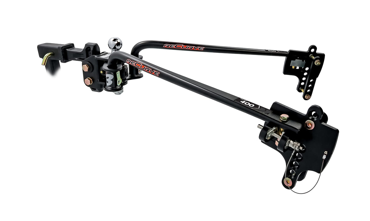 CAMCO 48770 Camco Eaz-Lift ReCurve R3 400lb Camper/RV Weight Distribution Hitch - Features Adjustable Sway Control & Includes 2" Hitch Ball w/6,000lb Max Rating - 600lb Max Tongue Weight Rating (48770)