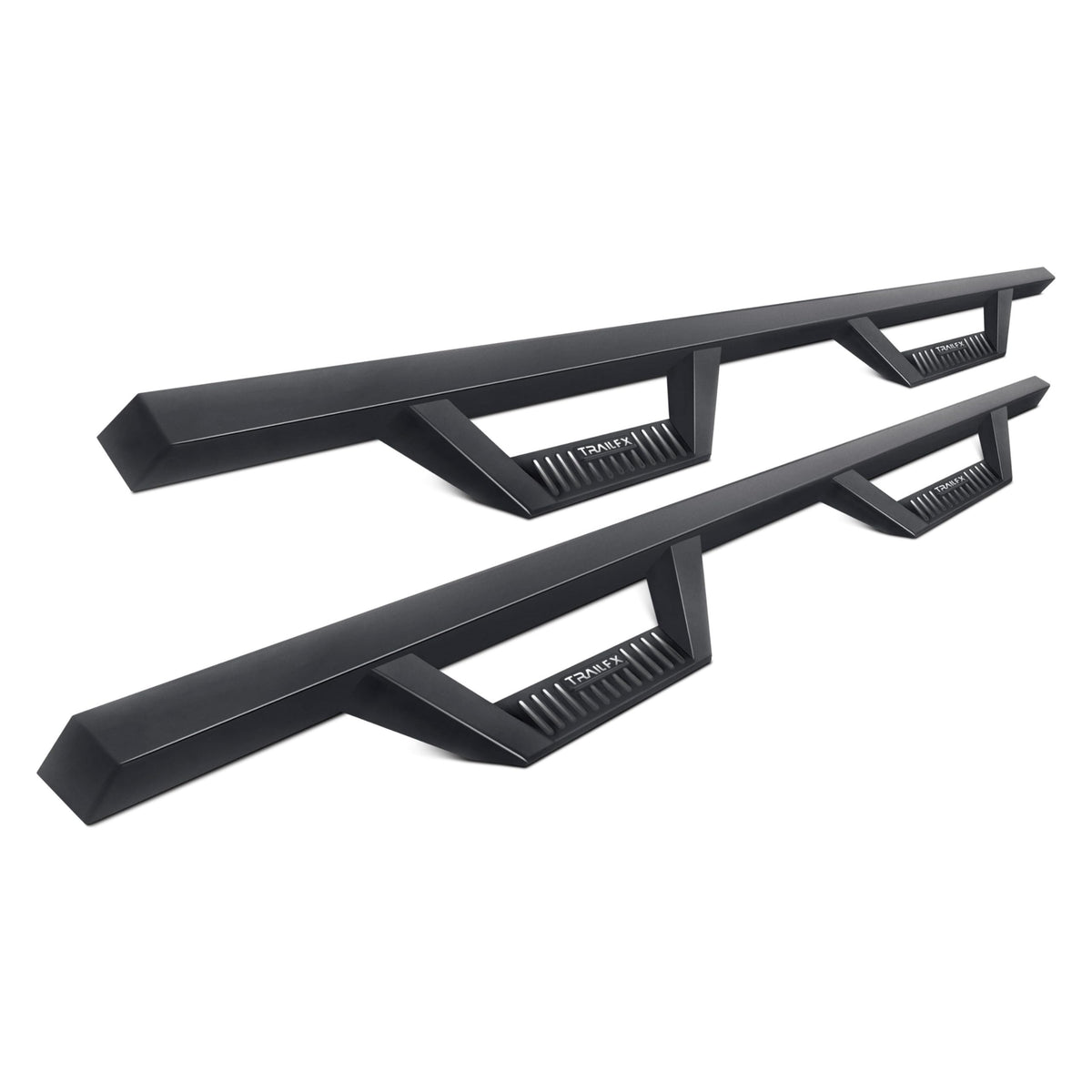 TRAILFX DHS021B TrailFX Drop Hoop Nerf Bars with Drop Down Steps for Toyota Tundra Crew Max 2007-2021 Matte Black Powder Coated Steel Rocker Panel Mount with Mounting Hardware TrailFX DHS021B