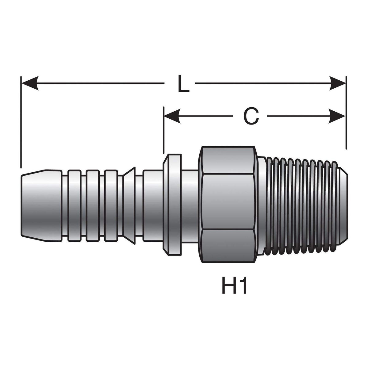Gates G20100-2020 GlobalSpiral Series Couplings, Male Pipe NPTF