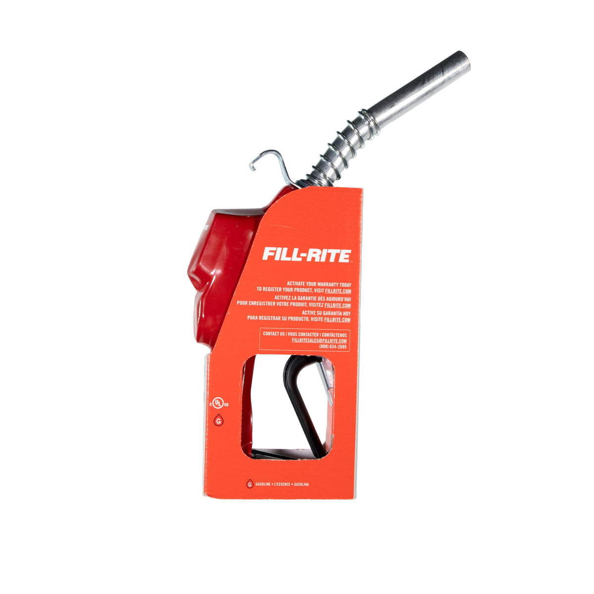 FILL RITE N075UAU10 Fill-Rite N075UAU103/4"" Auto Nozzle w/HookUnleaded GasolineRed 2.5-14.5 GPMEnd of Delivery Hose - 1 Each