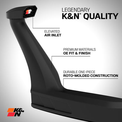 K&N FILTER 63-8001 K&N Elevated Intake Kit (Snorkel) Compatiable with 2010-2021 Toyota 4Runner V6-4.0L, 63-8001