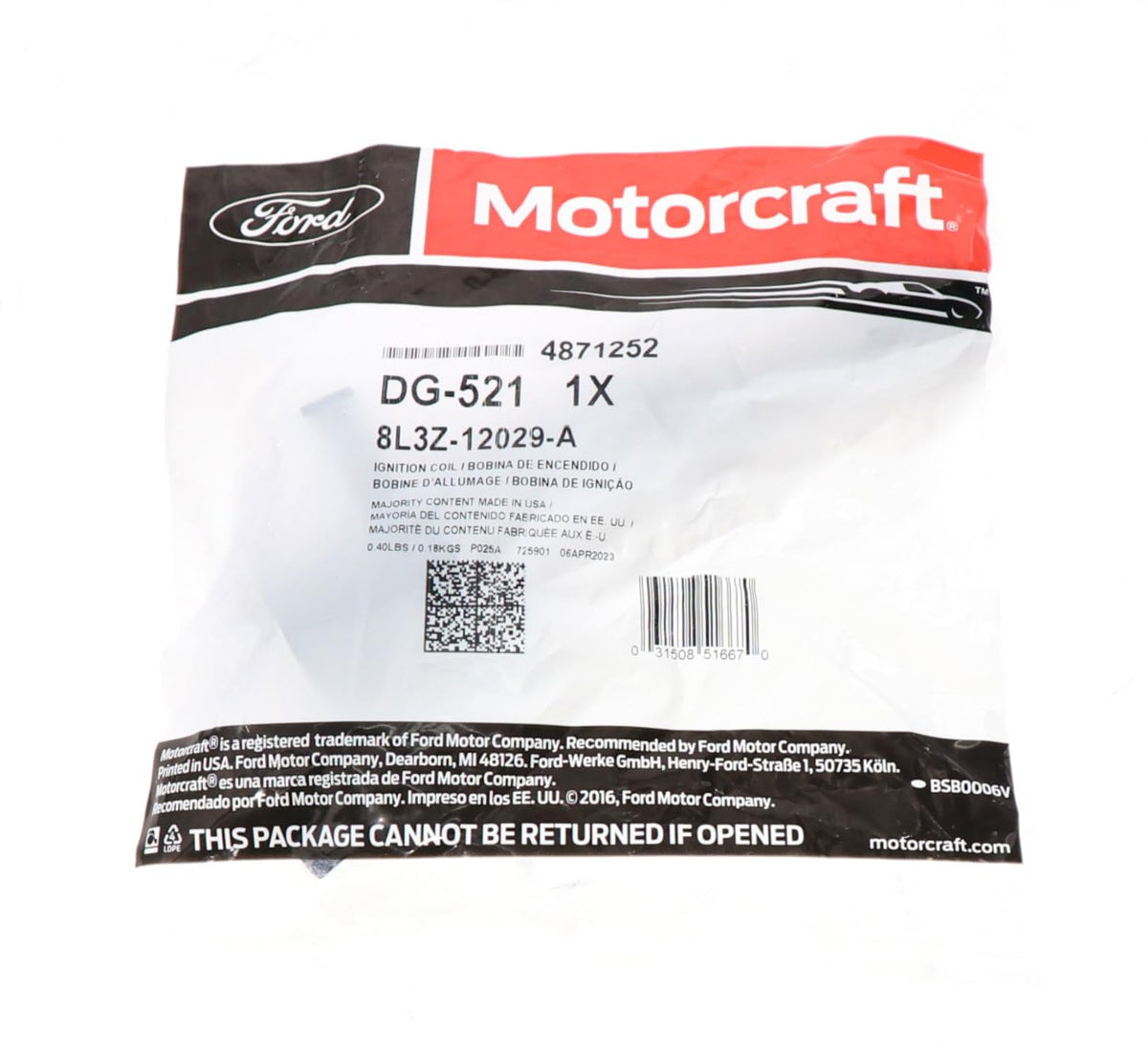 Motorcraft DG521 Ignition Coil