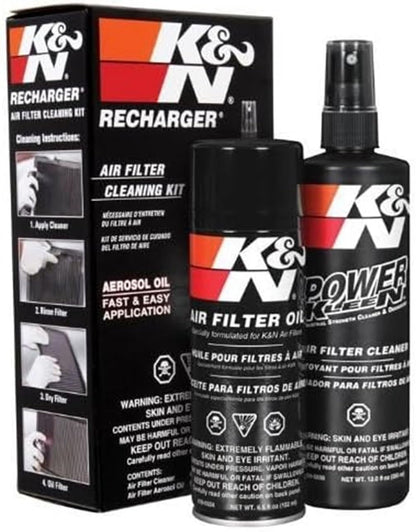 K&N FILTER 99-5000 K&N Air Filter Cleaning Kit: Aerosol Filter Cleaner and Oil Kit; Restores Engine Air Filter Performance; Service Kit-99-5000, Multi