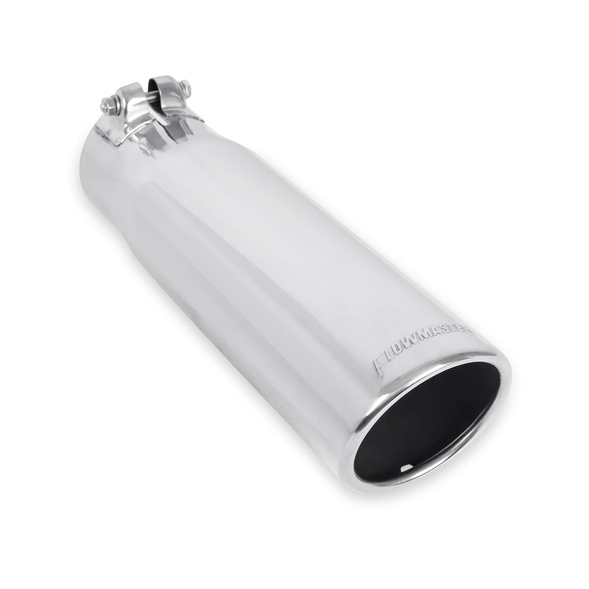 FLOWMASTER 15363 Flowmaster 15363 Exhaust Tip - 3.50 in. Rolled Angle Polished SS fits 3.00 in. Tubing - Clamp On
