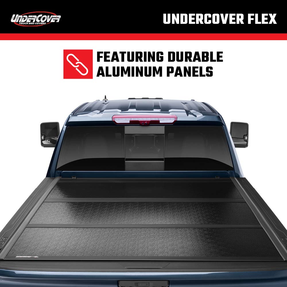 UNDERCOVER FX41010 RealTruck UnderCover Flex Hard Folding Truck Bed Tonneau Cover | FX41010 | Fits 2007 - 2021 Toyota Tundra w/ rail system 6' 7" Bed (78.7")