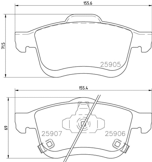 BREMBO P23167N Brembo P23167N Premium Ceramic Front Disc Brake Pad Set FIAT OE# 77366590