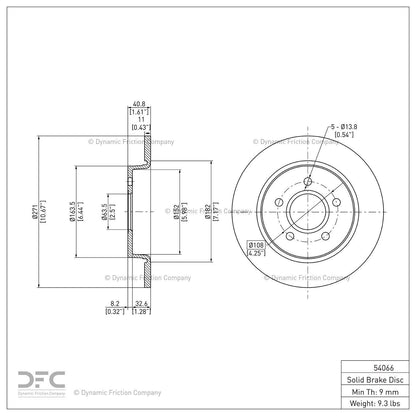 Dynamic Friction 600-54066 Rear Brake Rotor