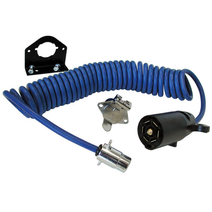 ROADMASTER 164-7 Roadmaster 164-7 Flexo-Coil 7-Wire to 4-Wire Adaptive Power Cord with Plugs, Sockets, & Socket Bracket Included | Designed for Motorhomes with 4-Way Sockets | Water, Oil, & Chemical Resistant