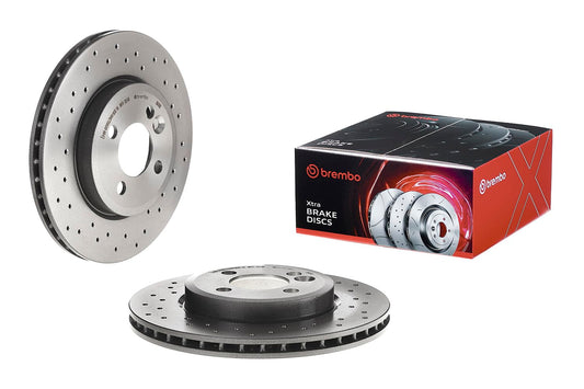 BREMBO 09A7611XC02 Brembo 09.A761.1X Xtra UV Coated vented drilled Front Brake Rotor MINI OE# 34116858651