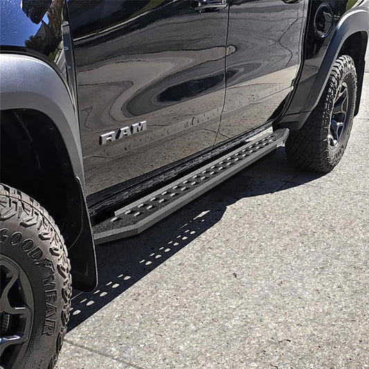 GO RHINO 69430687ST Go Rhino RB20 Slim Running Boards & Brackets | Galvanized Steel, Protective Bedliner Coating | 69430687ST | Fits 2019-2024 RAM 1500 Crew Cab Pickup (New Body Style Only. Excludes Classic Body Style)