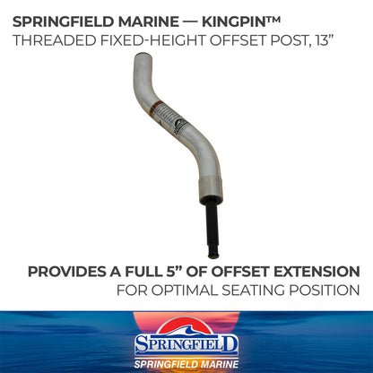 SPRINGFIELD 1630402-CSS Springfield 1630402-CSS Threaded Fixed-Height Offset Post for Kingpin Seat Mounts and Bases - 13", Satin Finish