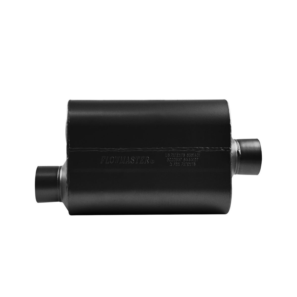 FLOWMASTER 853046 Flowmaster 853046 Super 40 Series 3.00in Offset In and Center Out 16 Gauge 409S Stainless Steel Exhaust System