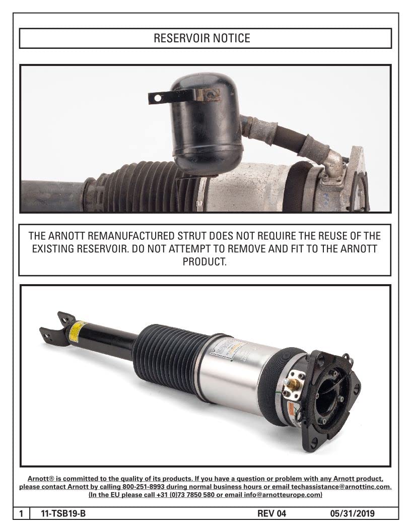 ARNOTT AS-3031 Arnott AS-3031 New Rear Left Air Strut - 04-10 Audi A8 (D3) w/out Sport Suspension