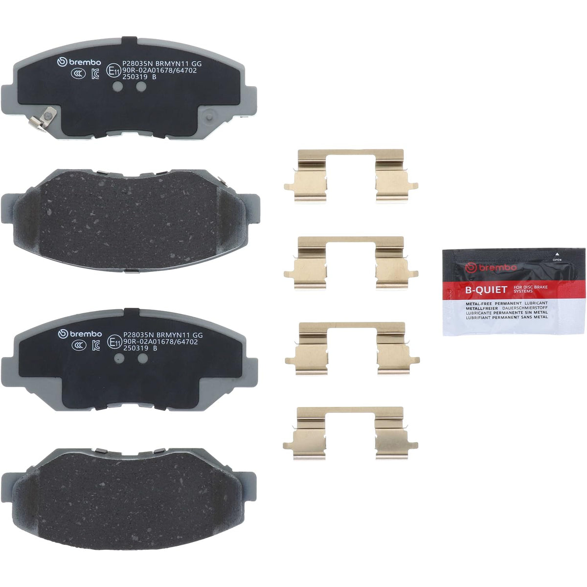 BREMBO P28035N Brembo P28035N Premium Ceramic Front Disc Brake Pad Set ACURA/HONDA OE# 45022S9AE60